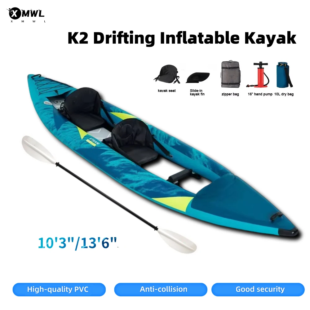 Fishing Boat Paddle - Opblaasbare kano-kayakboot voor 1-2 personen, 840D,