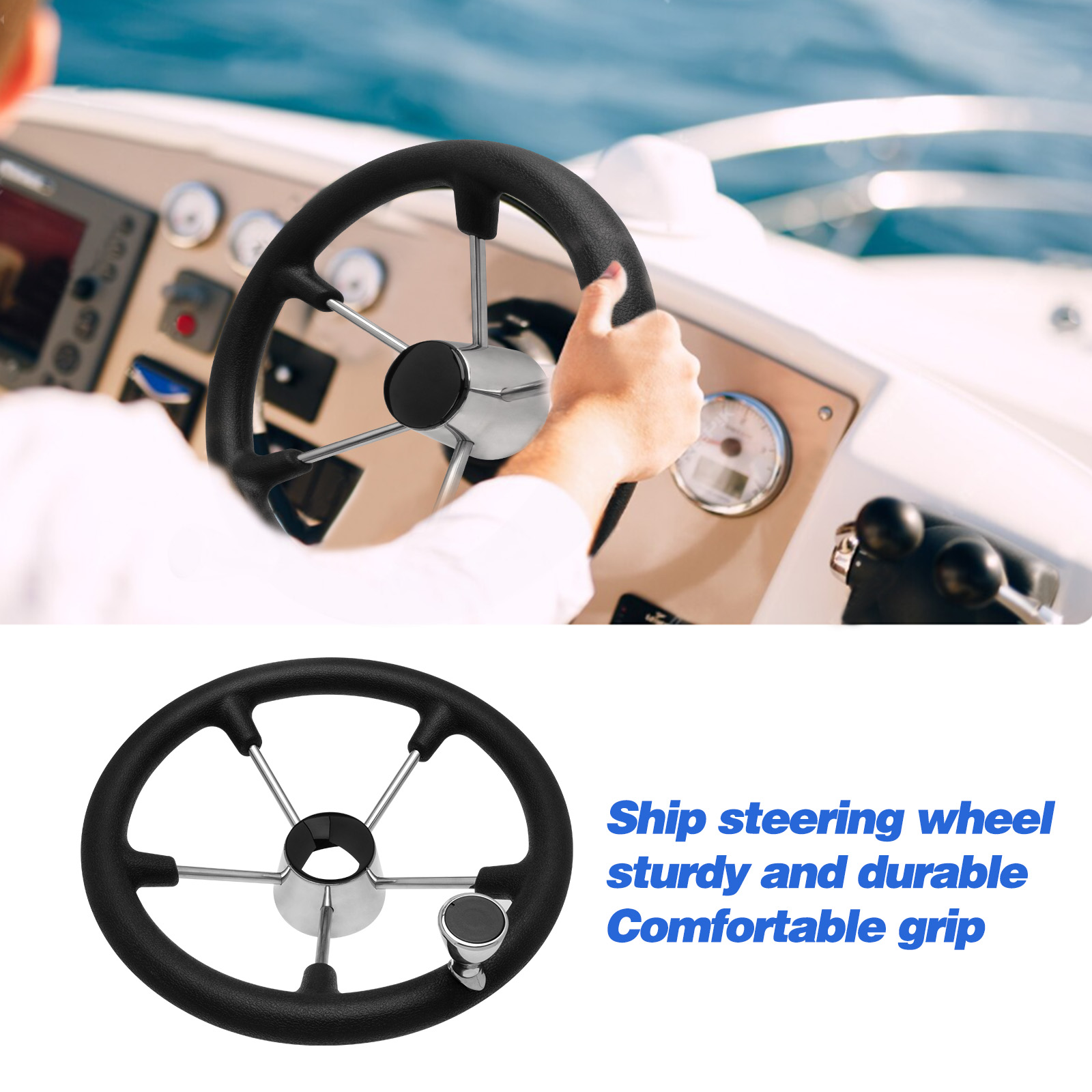 13,5'' 5-spaaks roestvrijstale - Fishing Boat Steering Wheel recensie en prijs