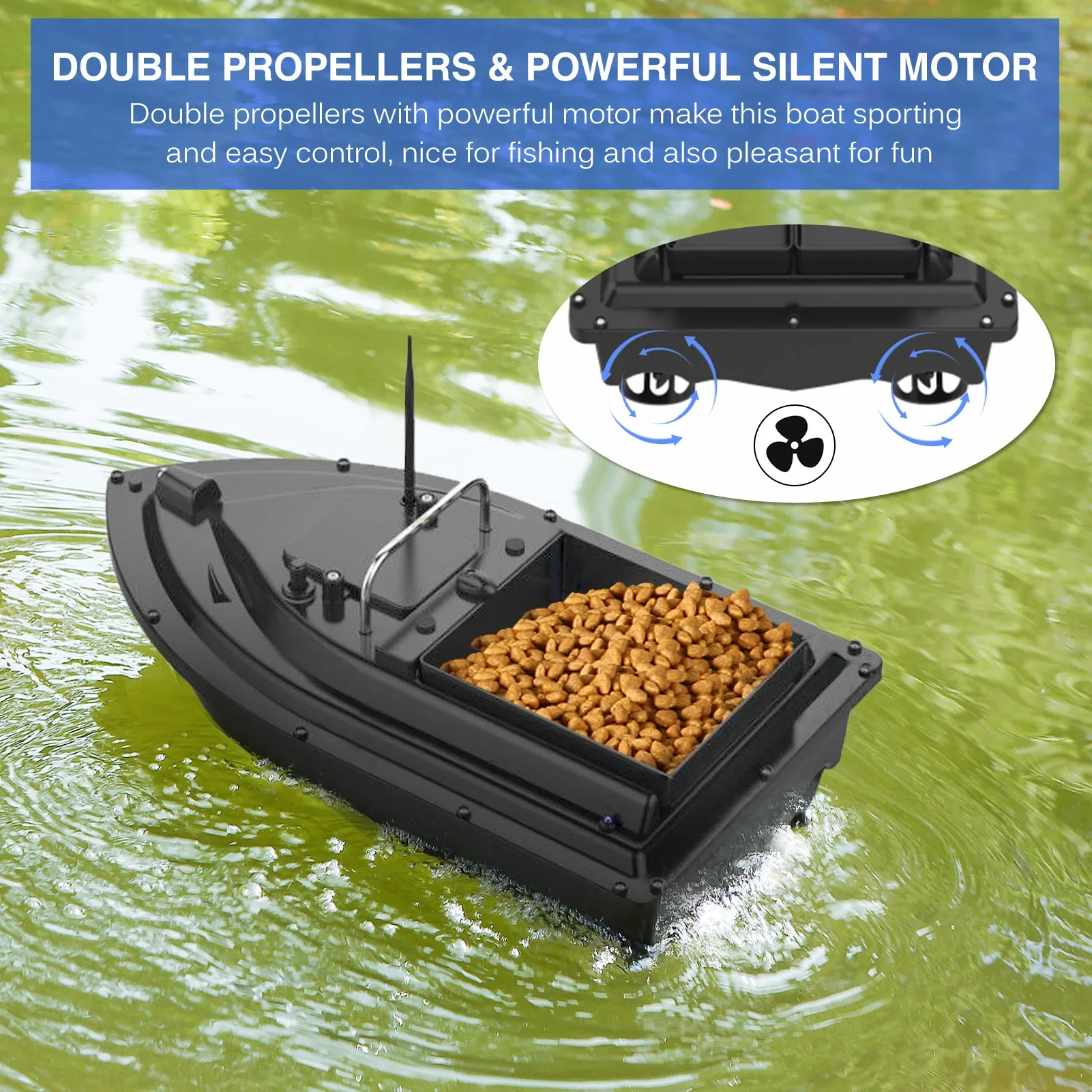 D16E GPS 12000mAh Visvoerboot  - Fishing Boat Gps recensie en prijs