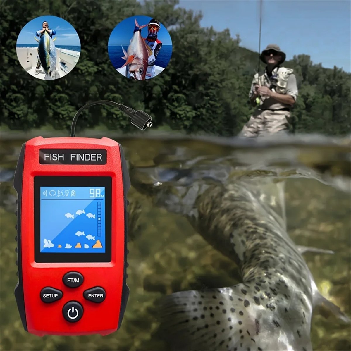 Kleuren LCD Fishfinder Bekabel - Fishing Boat Depth Finder recensie en prijs