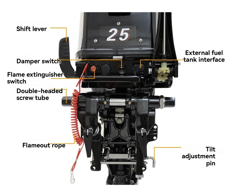 2-takt 25pk 326cc buitenboordm - Fishing Boat Outboard Motor recensie en prijs